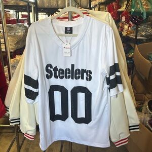 NFL Licensed White Tunic Crystal Pullover Jersey--Pittsburgh Steelers